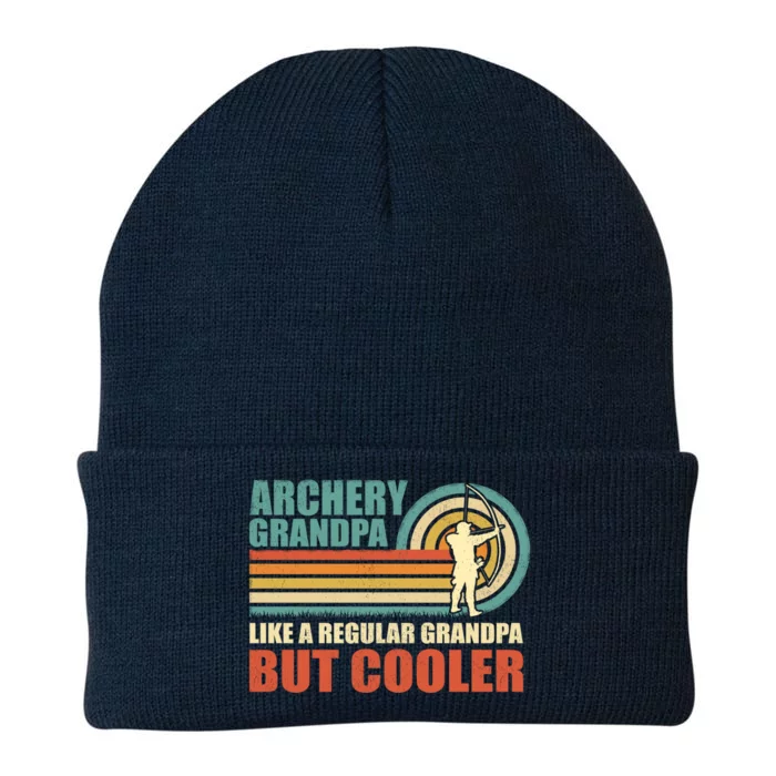 Vintage Archery Grandpa Like A Regular Grandpa Father's Day Gift Knit Cap Winter Beanie