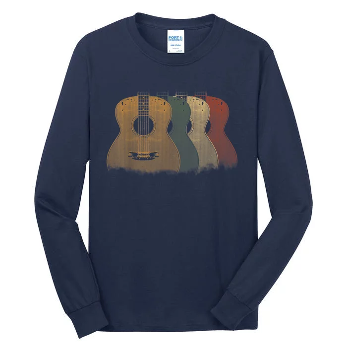 Vintage Acoustic Guitar for Guitarist Music Vintage Guitar Tall Long Sleeve T-Shirt