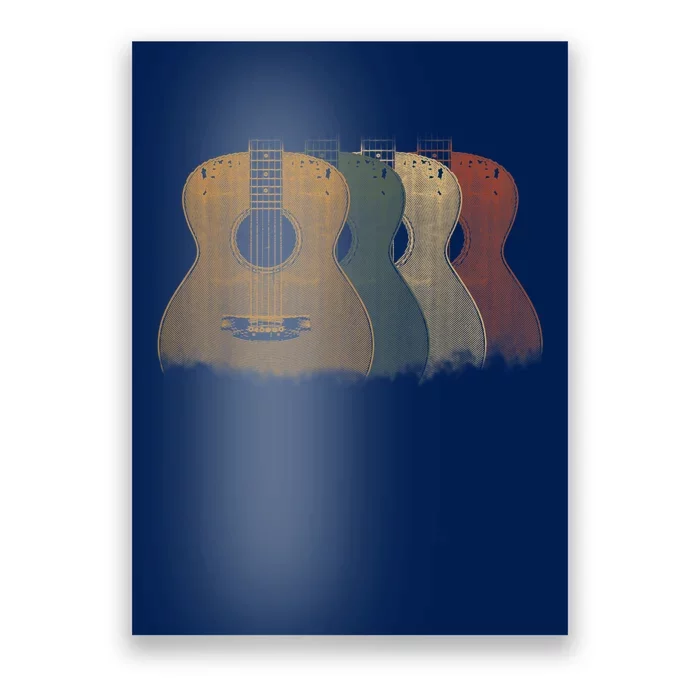 Vintage Acoustic Guitar for Guitarist Music Vintage Guitar Poster