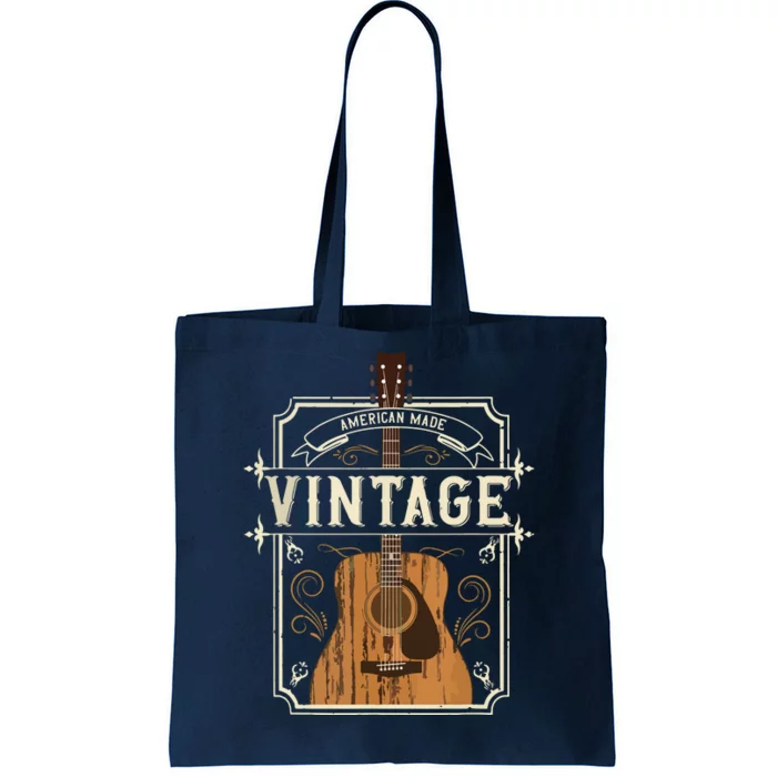 Vintage Acoustic Guitar Collector Retro Guitarist Tote Bag