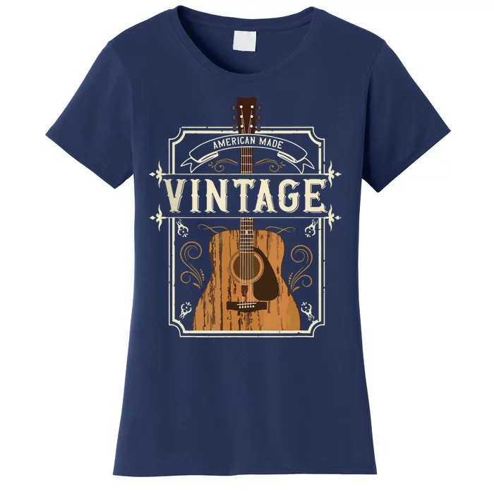 Vintage Acoustic Guitar Collector Retro Guitarist Women's T-Shirt