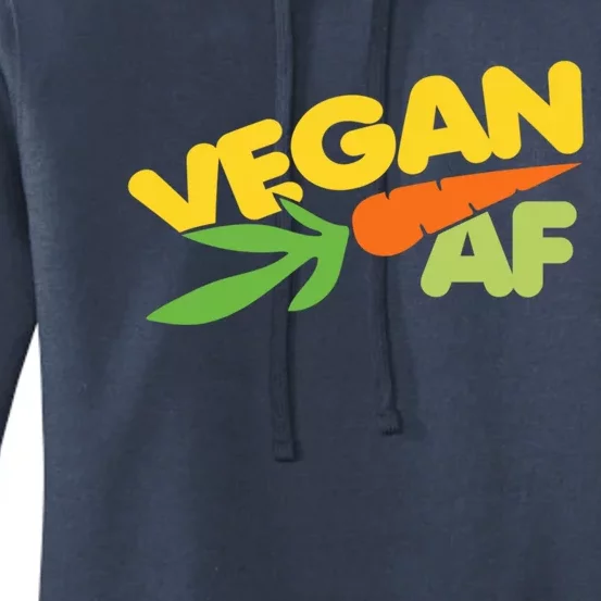 Vegan Af Gift Retro Style Veganism Funny Gift Women's Pullover Hoodie