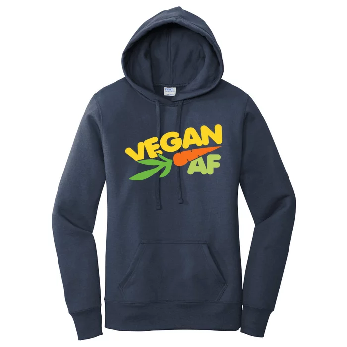 Vegan Af Gift Retro Style Veganism Funny Gift Women's Pullover Hoodie