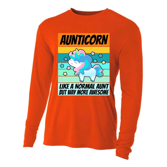 Vintage Aunticorn Gift Cool Aunties Unicorn Meaningful Gift Cooling Performance Long Sleeve Crew