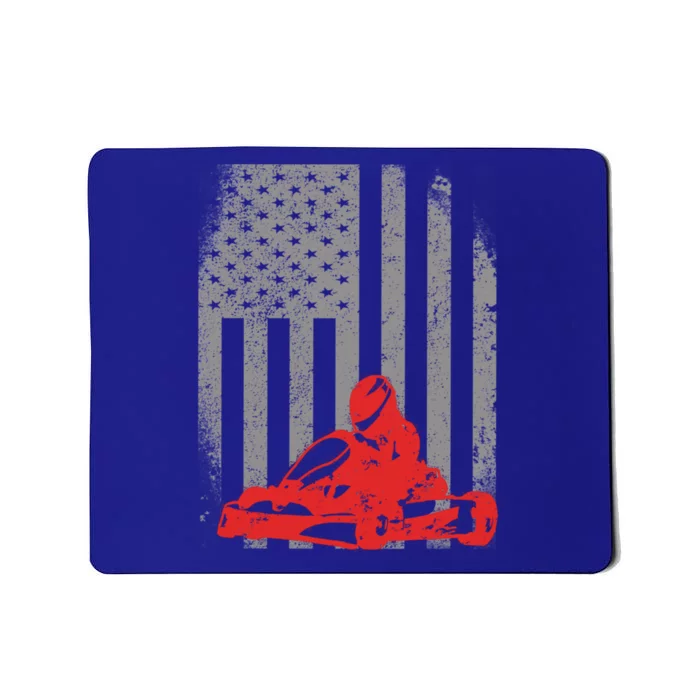 Vintage American Go Kart Racing Gift With Usa Flag Mousepad