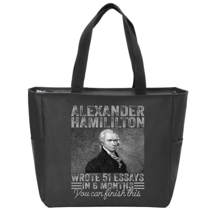 Vintage Alexander Hamilton Wrote 51 Essays In 6 Months Zip Tote Bag