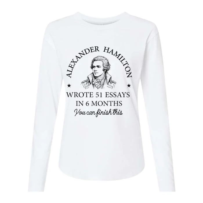 Vintag Alexander Hamilton Wrote 51 Essays In 6 Months Womens Cotton Relaxed Long Sleeve T-Shirt