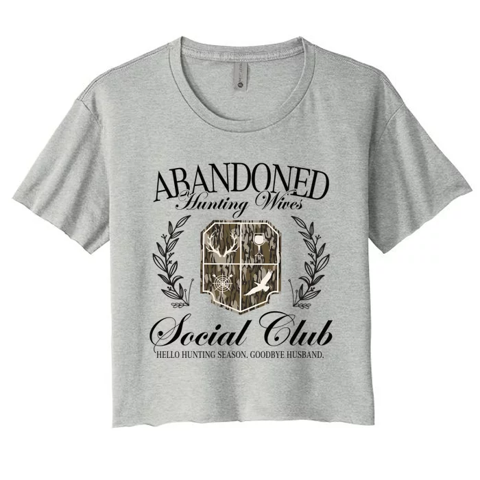 Vintage Abandoned Hunting Wives Social Club Hunting Season Women's Crop Top Tee