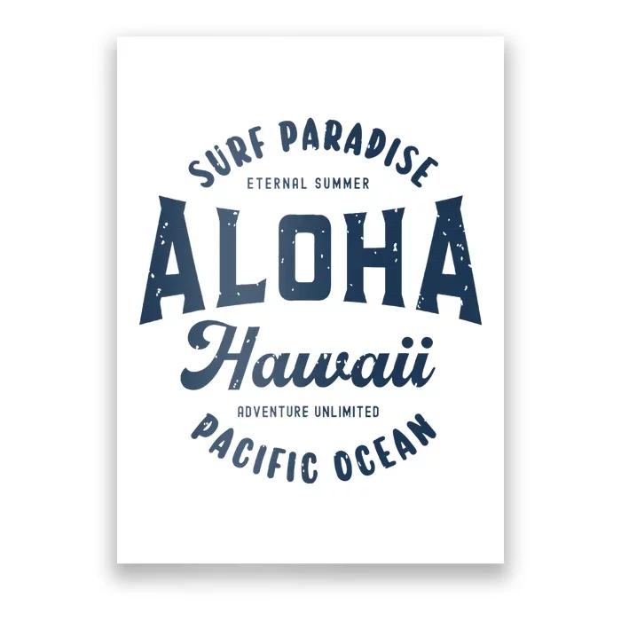 Vintage Aloha Hawaii Retro Preppy Throwback Souvenir Poster