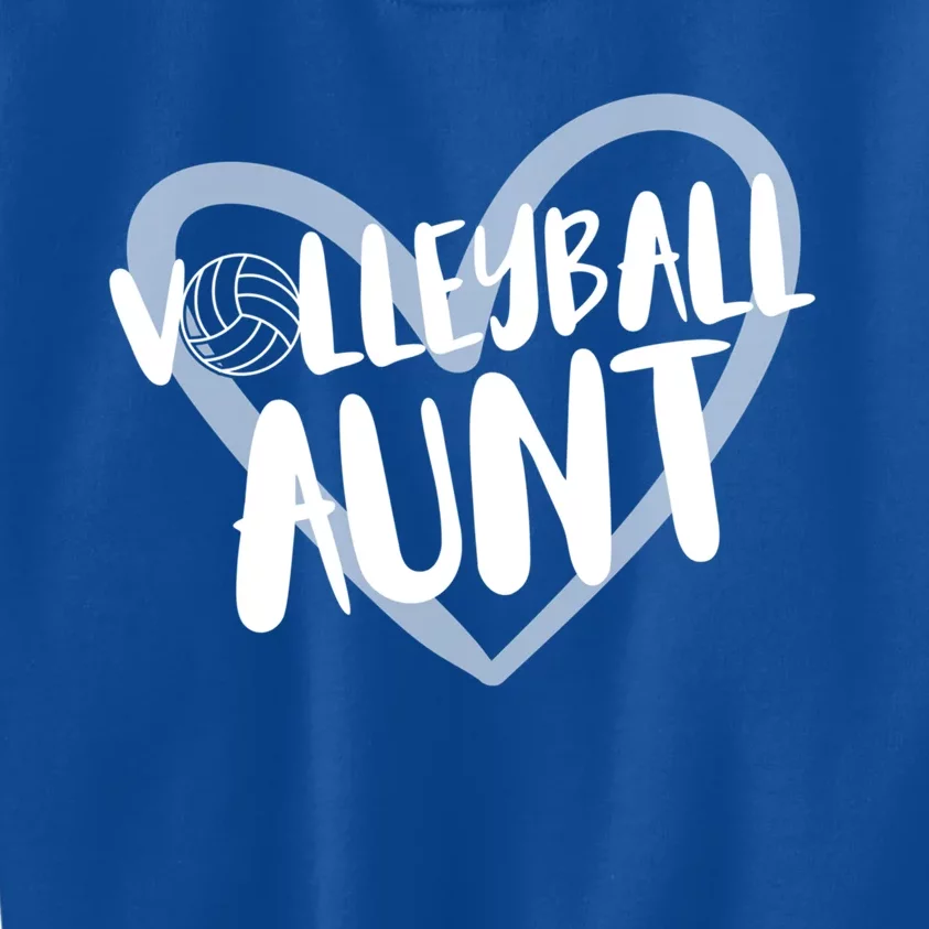 Volleyball Aunt Heart Great Gift Kids Sweatshirt