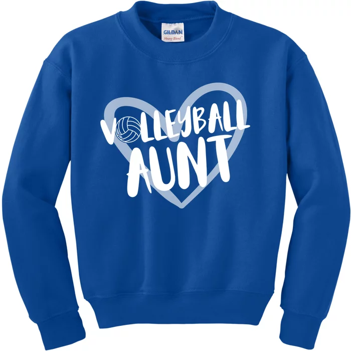 Volleyball Aunt Heart Great Gift Kids Sweatshirt