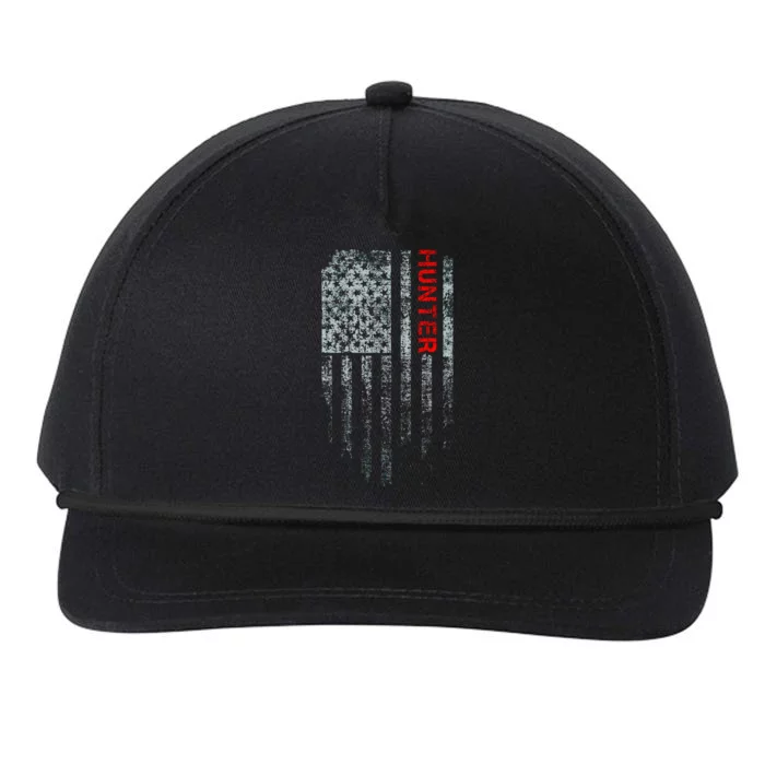 Vintage American Hunter Flag Snapback Five-Panel Rope Hat