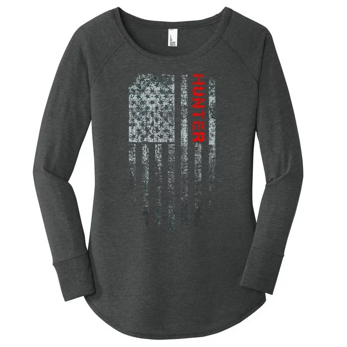 Vintage American Hunter Flag Women's Perfect Tri Tunic Long Sleeve Shirt