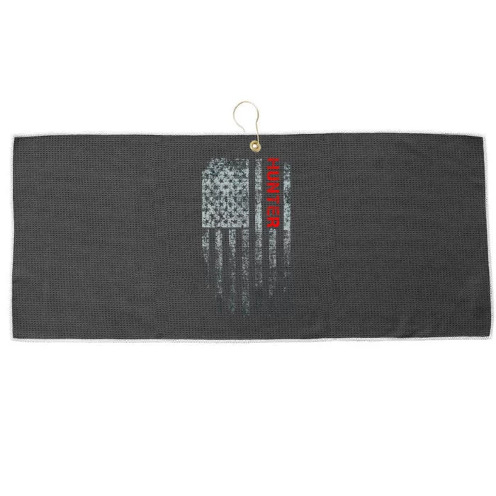 Vintage American Hunter Flag Large Microfiber Waffle Golf Towel