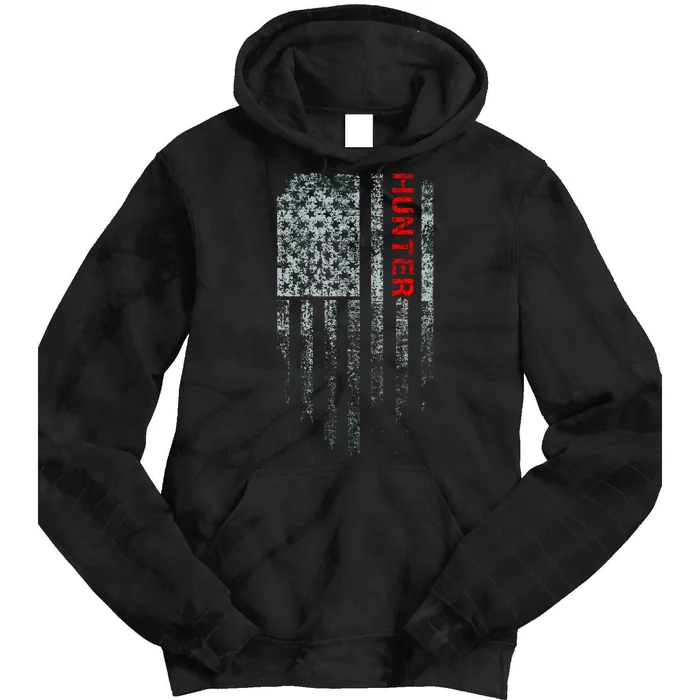 Vintage American Hunter Flag Tie Dye Hoodie