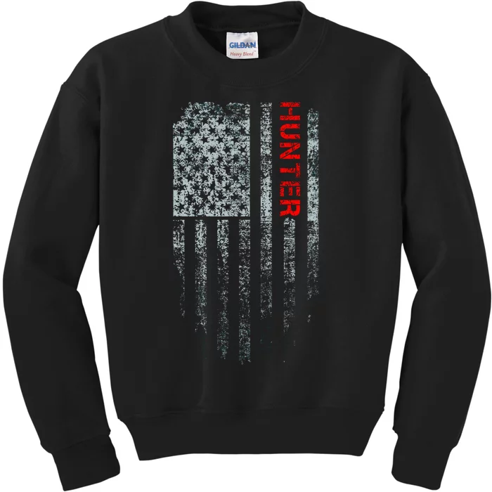 Vintage American Hunter Flag Kids Sweatshirt