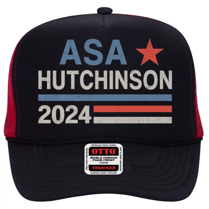 Vintage Asa Hutchinson 2024 For President Election High Crown Mesh Trucker Hat