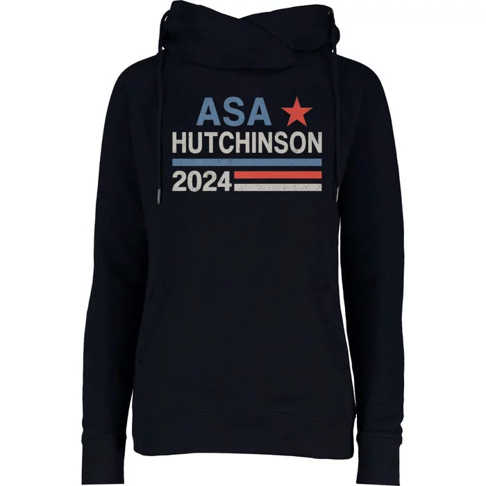 Vintage Asa Hutchinson 2024 For President Election Womens Funnel Neck Pullover Hood