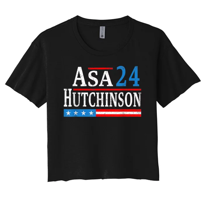 Vintage Asa Hutchinson 2024 For President Election Women's Crop Top Tee