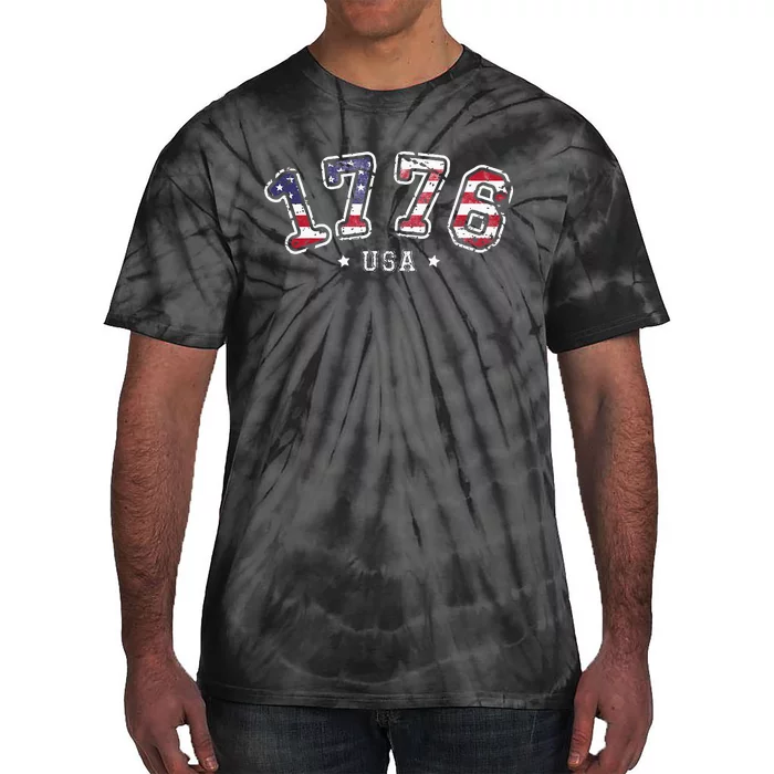 Vintage American Independence USA Flag 4th Of July 1776 Tie-Dye T-Shirt