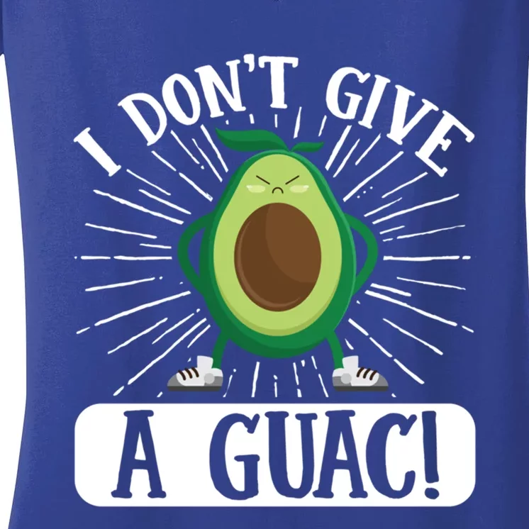 Vegan Avocado I Don’t Give A Guac! Vegetarian Gift Women's V-Neck T-Shirt