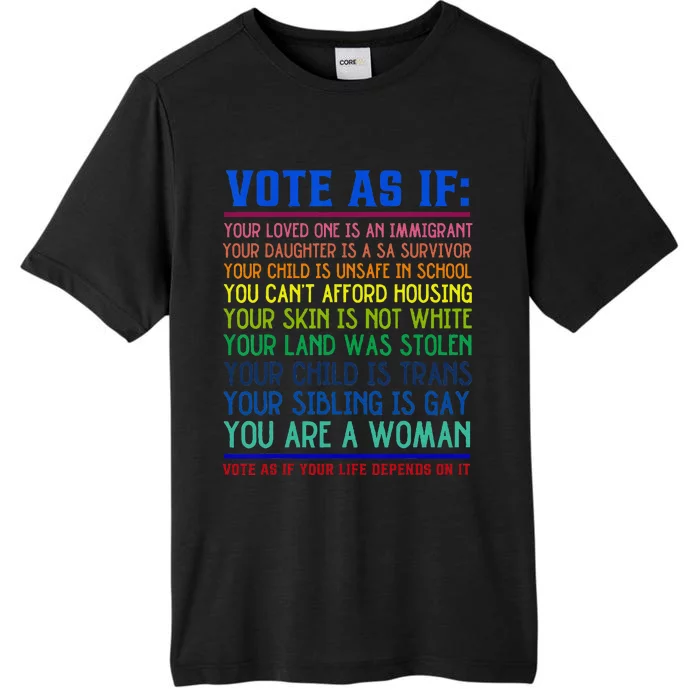 Vote As If Your Life Depends On It Human Rights ChromaSoft Performance T-Shirt