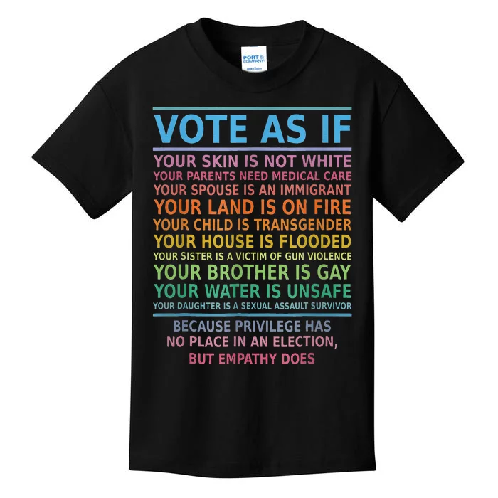 Vote As If Your Skin Is Not White Humans Rights Kids T-Shirt