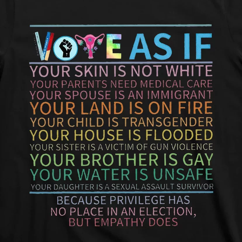 Vote As If Register P.R.O C.H.O.I.C.E Women Right T-Shirt