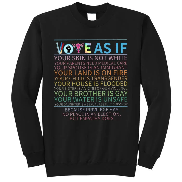 Vote As If Register P.R.O C.H.O.I.C.E Women Right Tall Sweatshirt