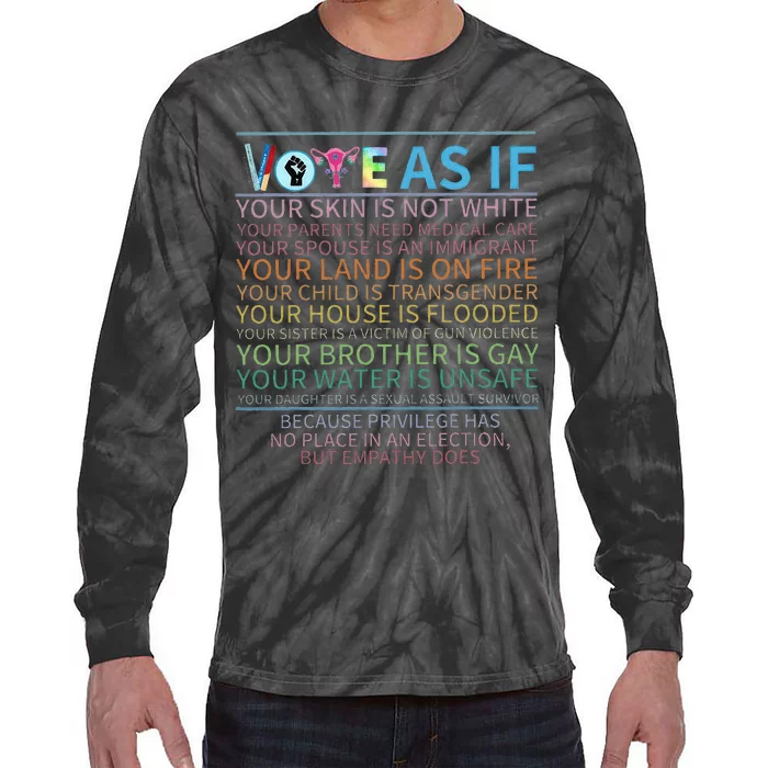 Vote As If Register P.R.O C.H.O.I.C.E Women Right Tie-Dye Long Sleeve Shirt