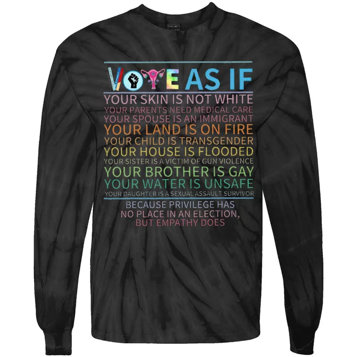 Vote As If Register P.R.O C.H.O.I.C.E Women Right Tie-Dye Long Sleeve Shirt