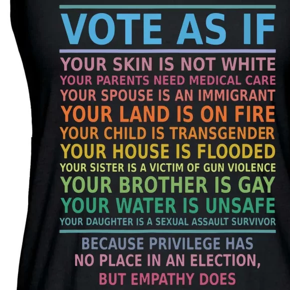 Vote As If Your Skin Is Not White Humans Rights Ladies Essential Flowy Tank