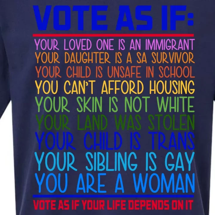 Vote As If Your Life Depends On It Quote Sueded Cloud Jersey T-Shirt