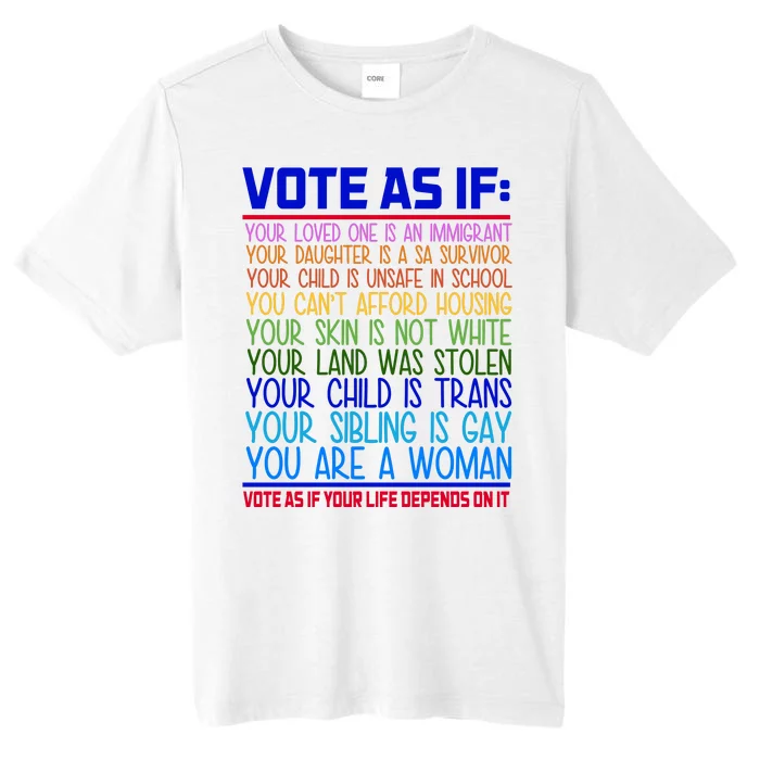 Vote As If Your Life Depends On It Quote ChromaSoft Performance T-Shirt