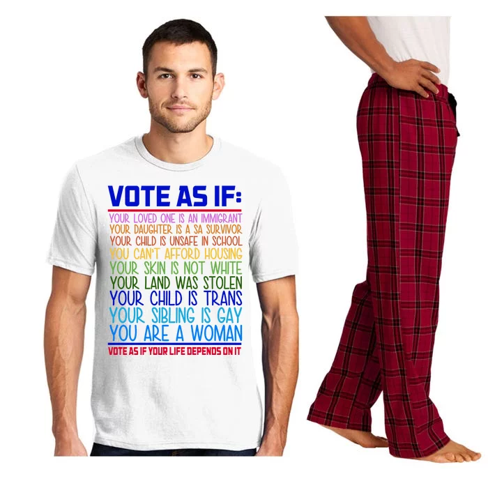 Vote As If Your Life Depends On It Quote Pajama Set