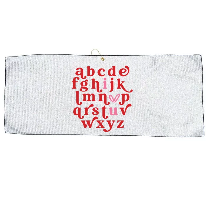 Valentine Alphabet I Love You Large Microfiber Waffle Golf Towel