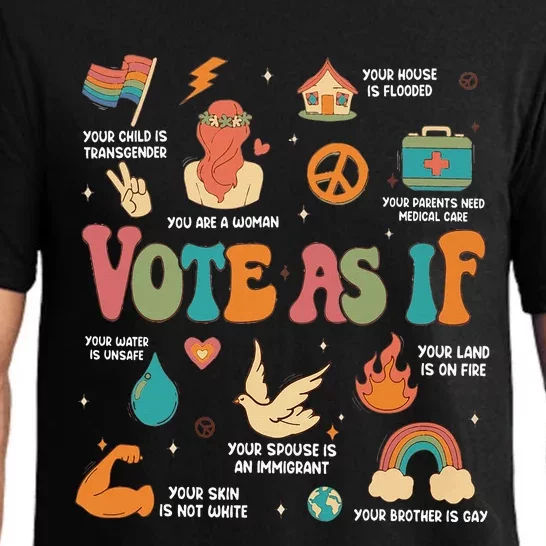 Vote As If Feminist Gift Empower Women 2024 Advocacy Pajama Set