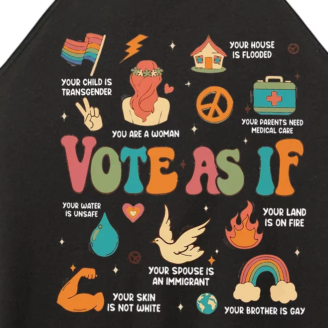 Vote As If Feminist Gift Empower Women 2024 Advocacy Women’s Perfect Tri Rocker Tank