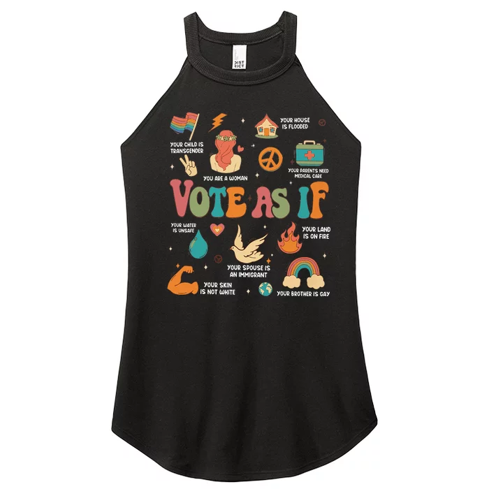 Vote As If Feminist Gift Empower Women 2024 Advocacy Women’s Perfect Tri Rocker Tank