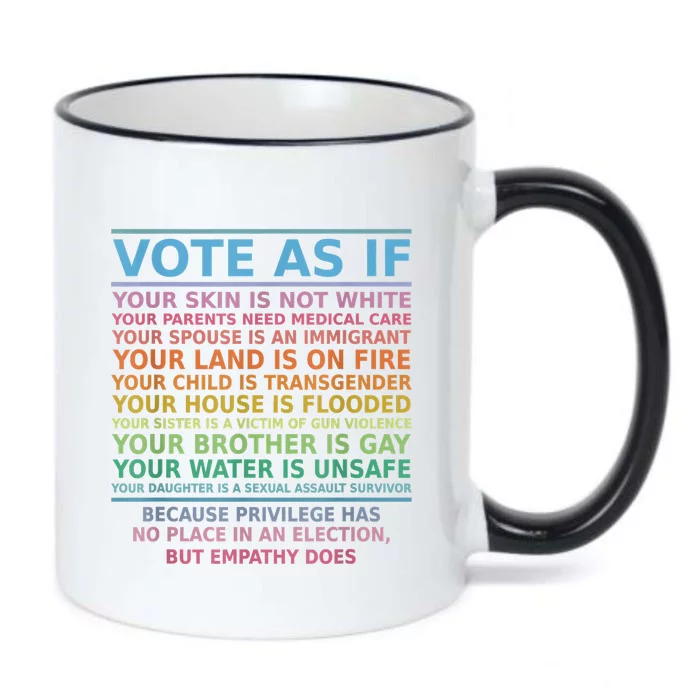 Vote As If Your Skin Is Not White Human's Rights Apparel Black Color Changing Mug