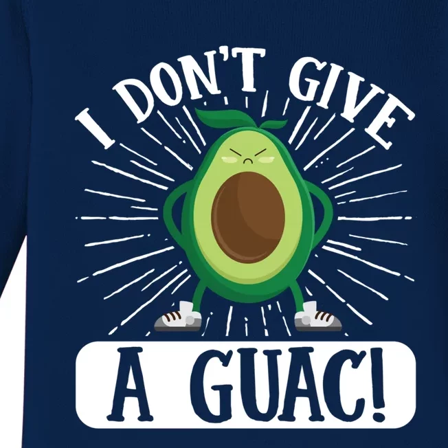 Vegan Avocado I Don’t Give A Guac! Vegetarian Gift Baby Long Sleeve Bodysuit