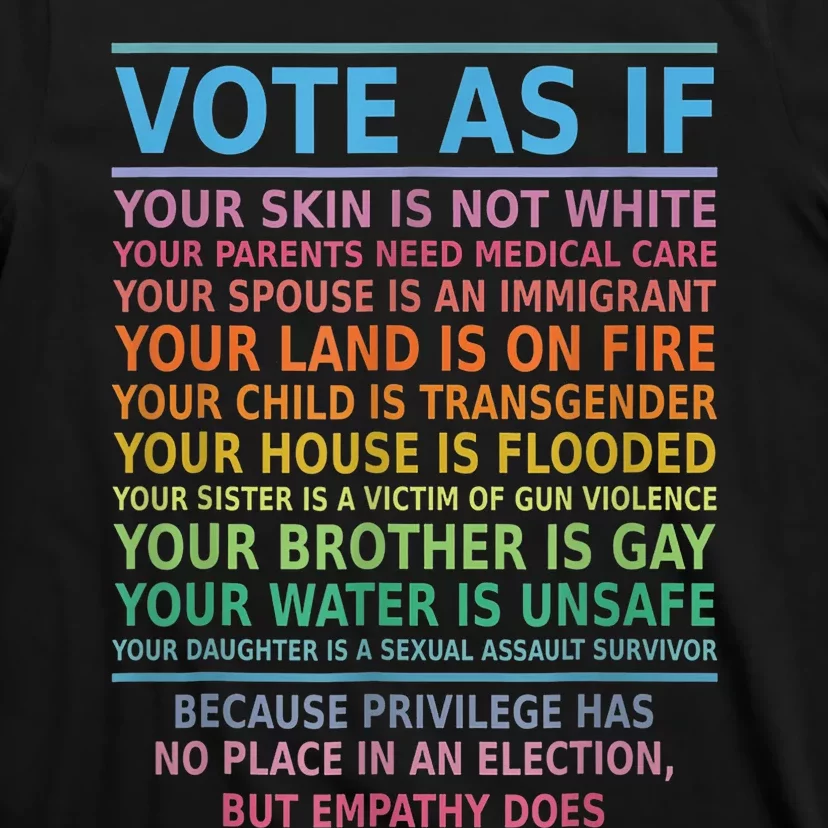 Vote As If Your Skin Is Not White HumanS Rights Apparel T-Shirt