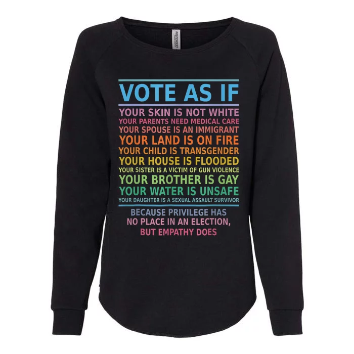 Vote As If Your Skin Is Not White HumanS Rights Apparel Womens California Wash Sweatshirt