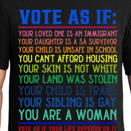 Vote As If Your Life Depends On It Human Rights Pajama Set