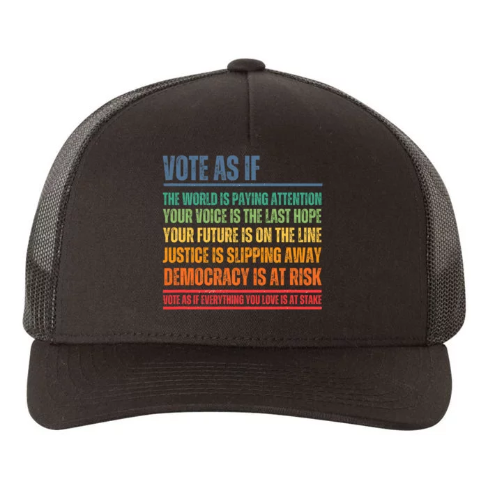 Vote As If Yupoong Adult 5-Panel Trucker Hat