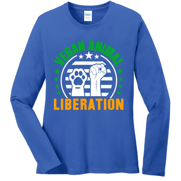 Vegan Animal Liberation Gift Ladies Long Sleeve Shirt