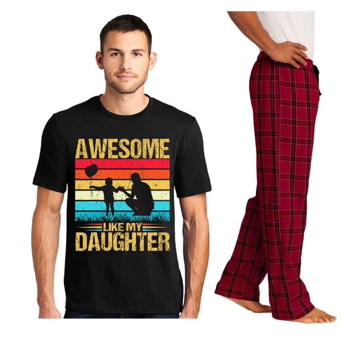 Vintage Awesome Like My Daughter Dad Father's Day Pajama Set