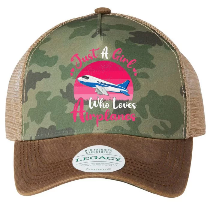 Vintage Airplane Lover Just A Girl Who Loves Airplanes Legacy Tie Dye Trucker Hat