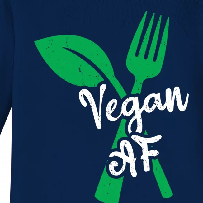 Vegan Af Leaf And Fork Go Vegan Gift Baby Long Sleeve Bodysuit