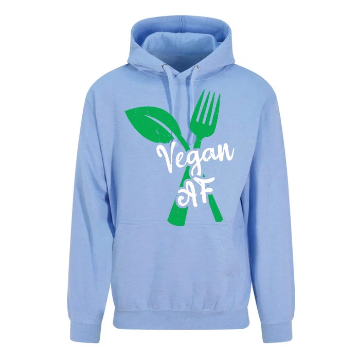 Vegan Af Leaf And Fork Go Vegan Gift Unisex Surf Hoodie